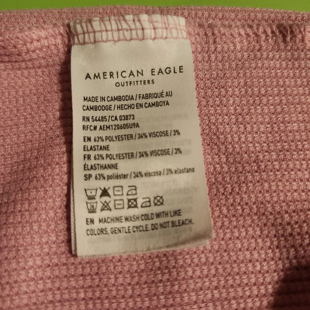 American Eagle Outfitters Soft Pink Ribbed Long Sleeve Tee - Picture 4 of 4